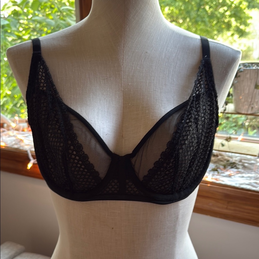 Victoria's Secret Black Lace Mesh Bra